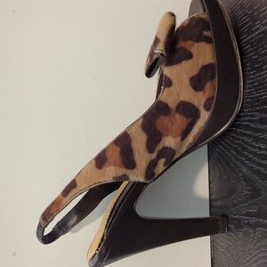 Leopard Print Slingback Heels Size 6